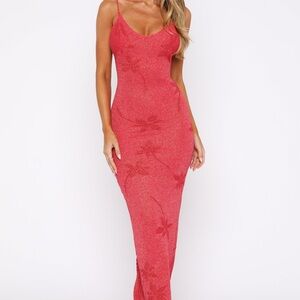 White Fox Red Maxi Dress